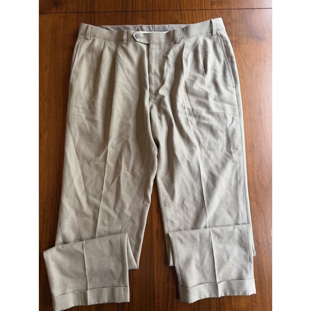 Lauren Ralph Lauren Men's Tan Pleated Cuffed Dress Pants - Size 36x30